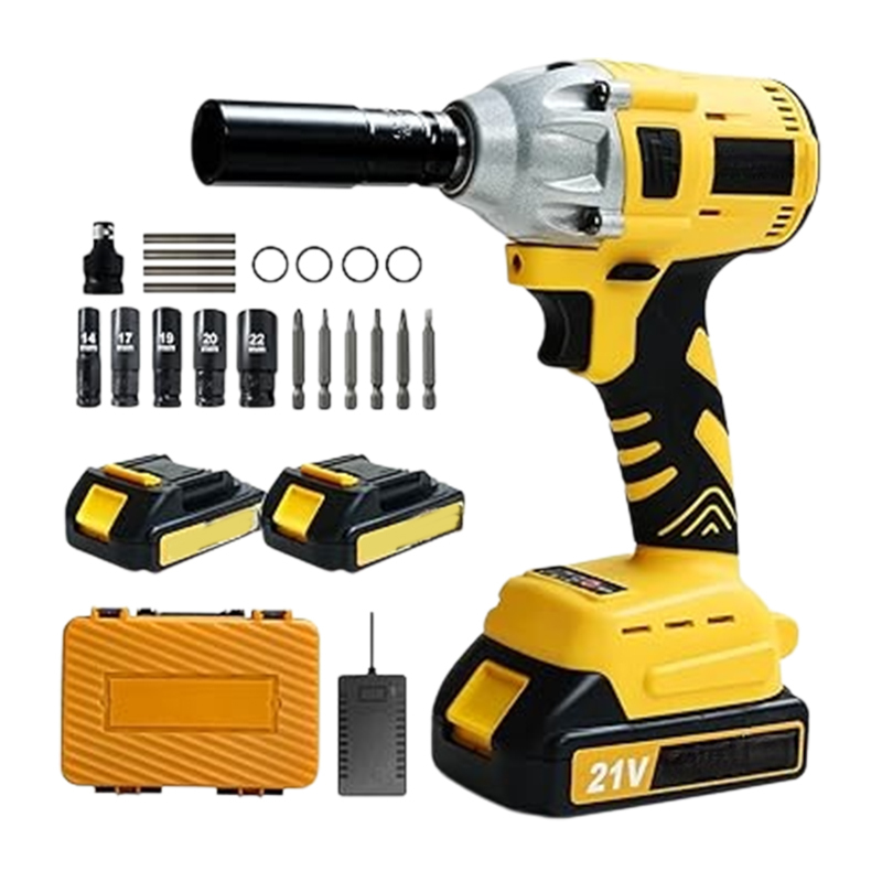 Cordless Impact Wrench for Car Repair & Home Use, 1/2" Electric Brushl