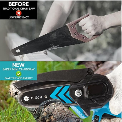 Mini Chainsaw,Portable Electric Chainsaws Cordless,Handheld Chain Saw Pruning Shears Chain Saws for Tree Branches,Courtyard,Household and Garden Father's Day Gift for Men Dad Husband Women