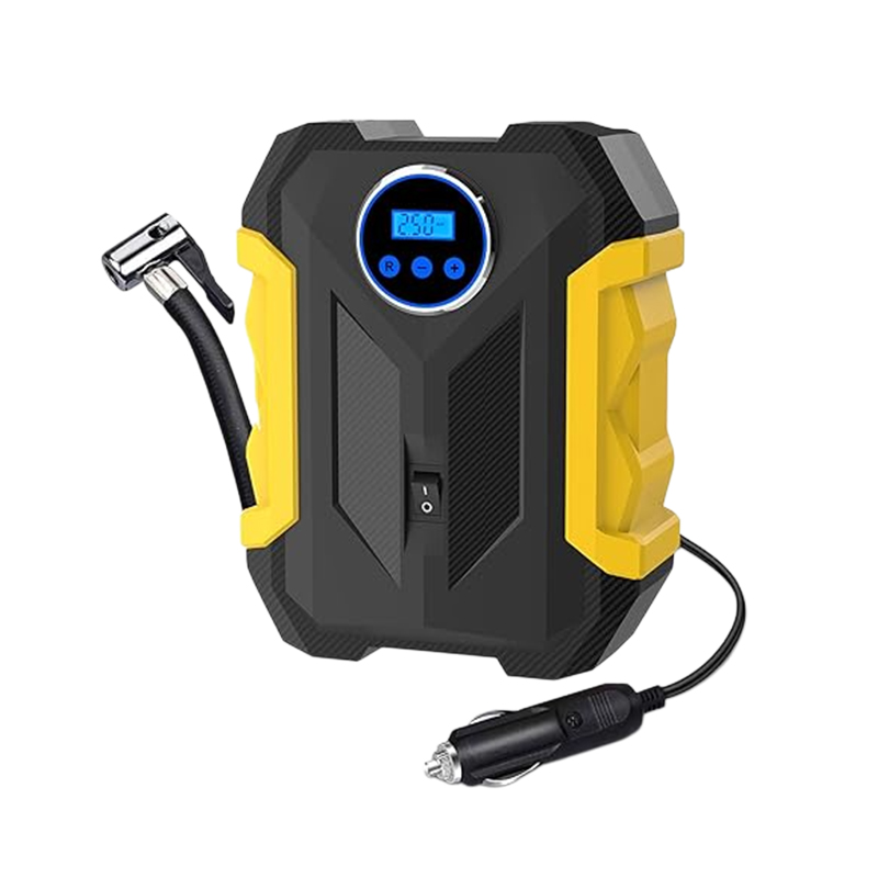 Digital Air Compressor for Car Auto Pump Portable Tire Inflator with LED Light DC 12V