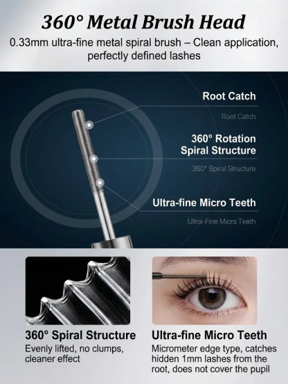 3-in-1 Metal Wand Mascara | 3s Instant Lash Lift | Zero Clumping | 24h Waterproof 