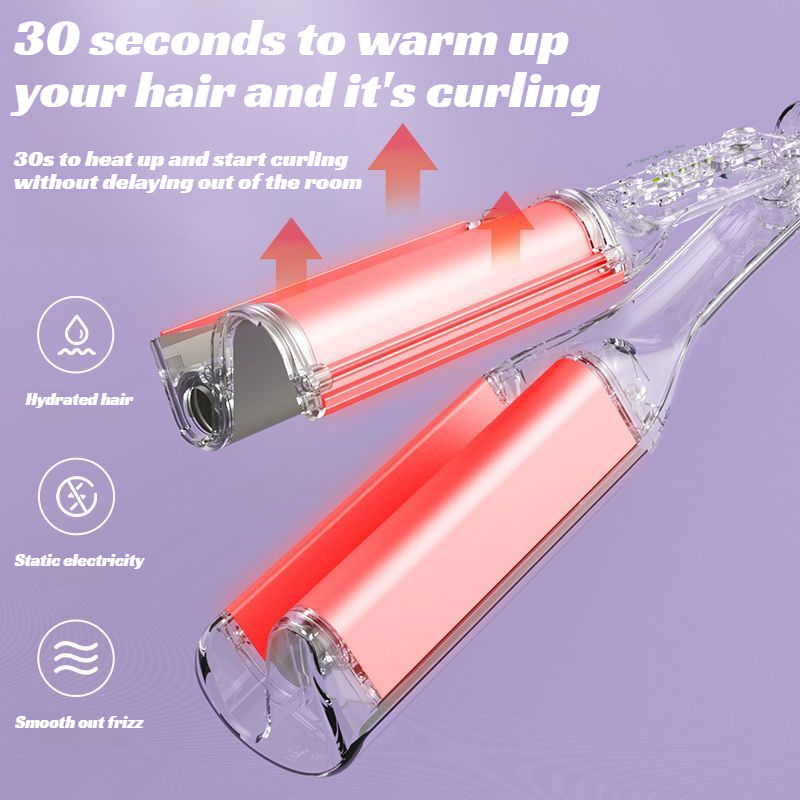 natural and shapely curling iron hair curler hydrated hair Deep V Egg Rolls 32MM Large Water Ripple 