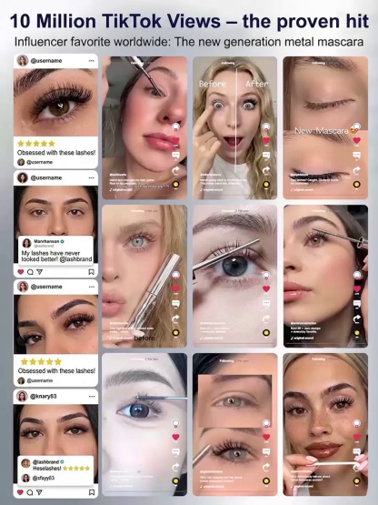 3-in-1 Metal Wand Mascara | 3s Instant Lash Lift | Zero Clumping | 24h Waterproof 