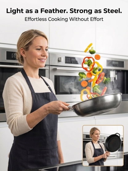 The Bavarian 99.9% Pure Titanium Chef's Pan(Handcrafted in Germany) - 100% Non-Toxic, PFAS-Free.