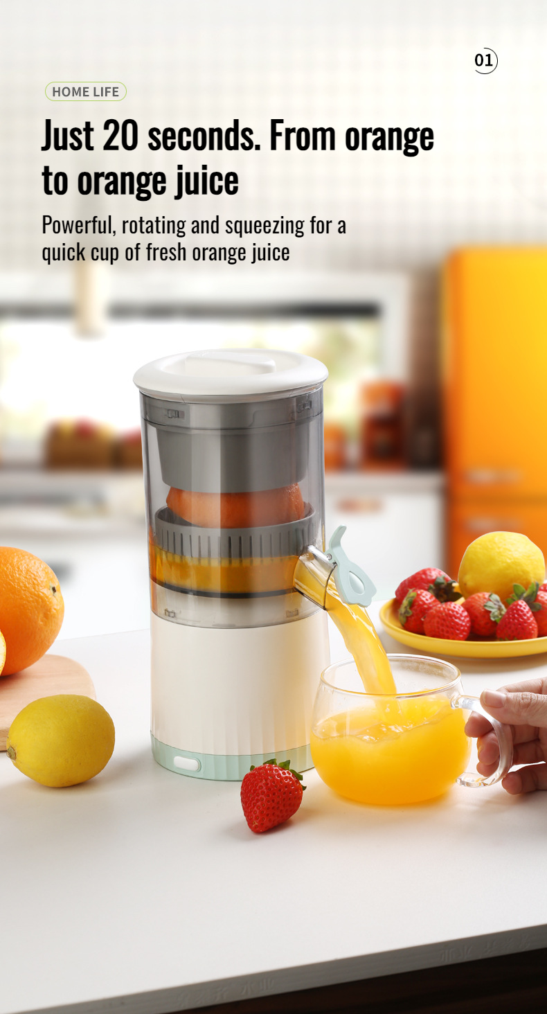Portable mini juicer blending fruits