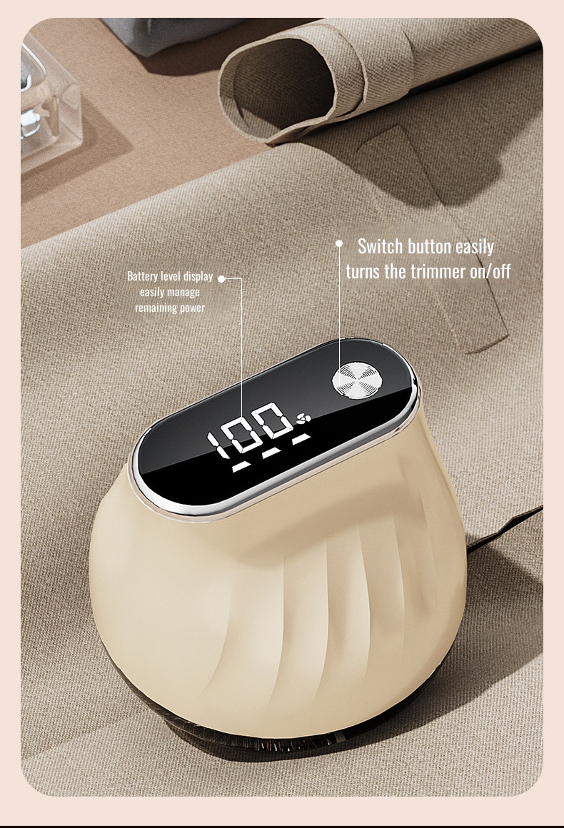 Before and after results with electric lint remover