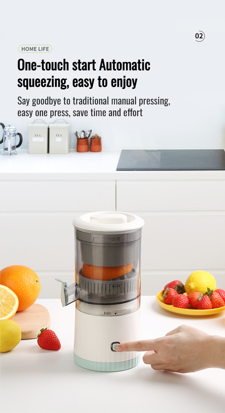 USB rechargeable electric juicer in use