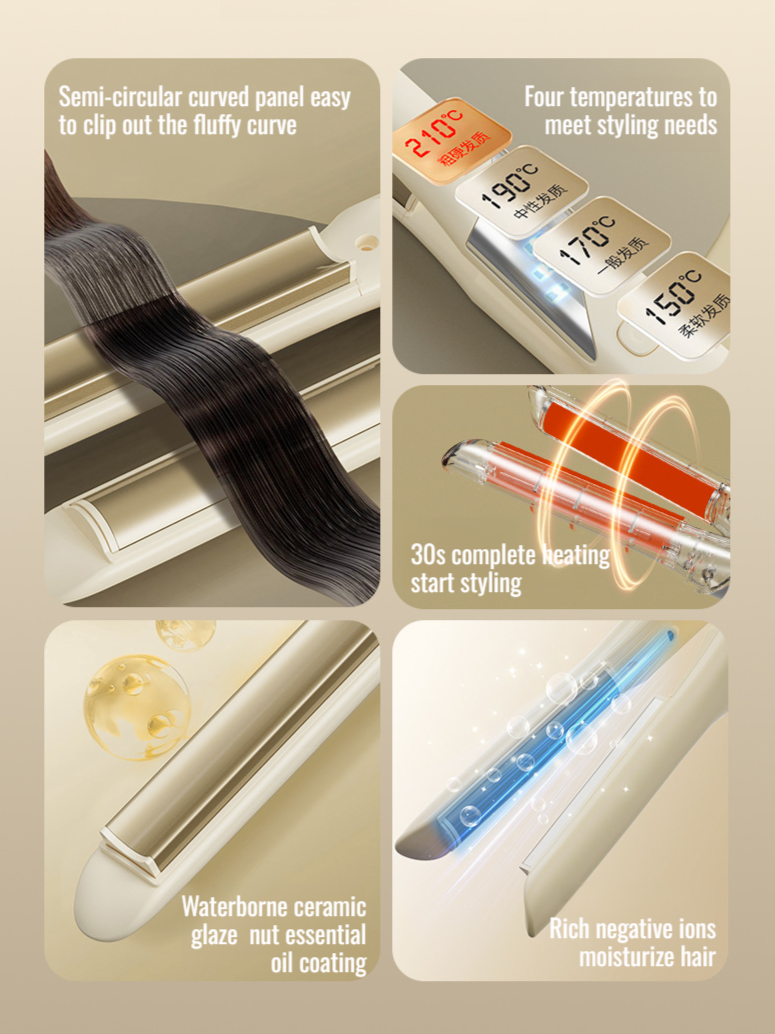 multifunction curling iron styling stick Curved Longlasting styling Moisturizing Hair Care curling i