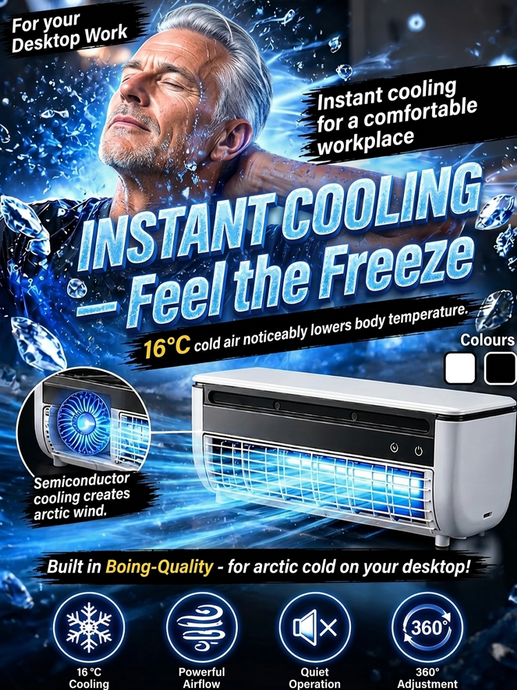 🌬️ Portable Mini AC Fan | Ice Cooling | Low Noise | Ideal for Home Office