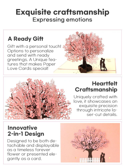 Eternal Flowers for Your Loved One ❤ 3D Cherry Blossom Bouquet Pop-up Card