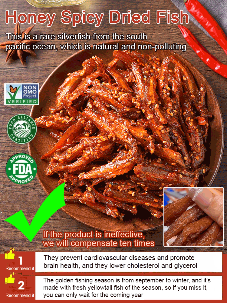 【Value Pack】Ready-to-Eat Honey-Spicy Dried Fish ✨ Non-Fried, Low-Calorie