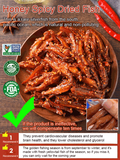 【Value Pack】Ready-to-Eat Honey-Spicy Dried Fish ✨ Non-Fried, Low-Calorie