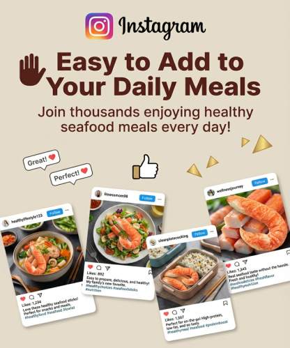 Giant Low-Fat Shrimp, Cod, and Crab Sticks