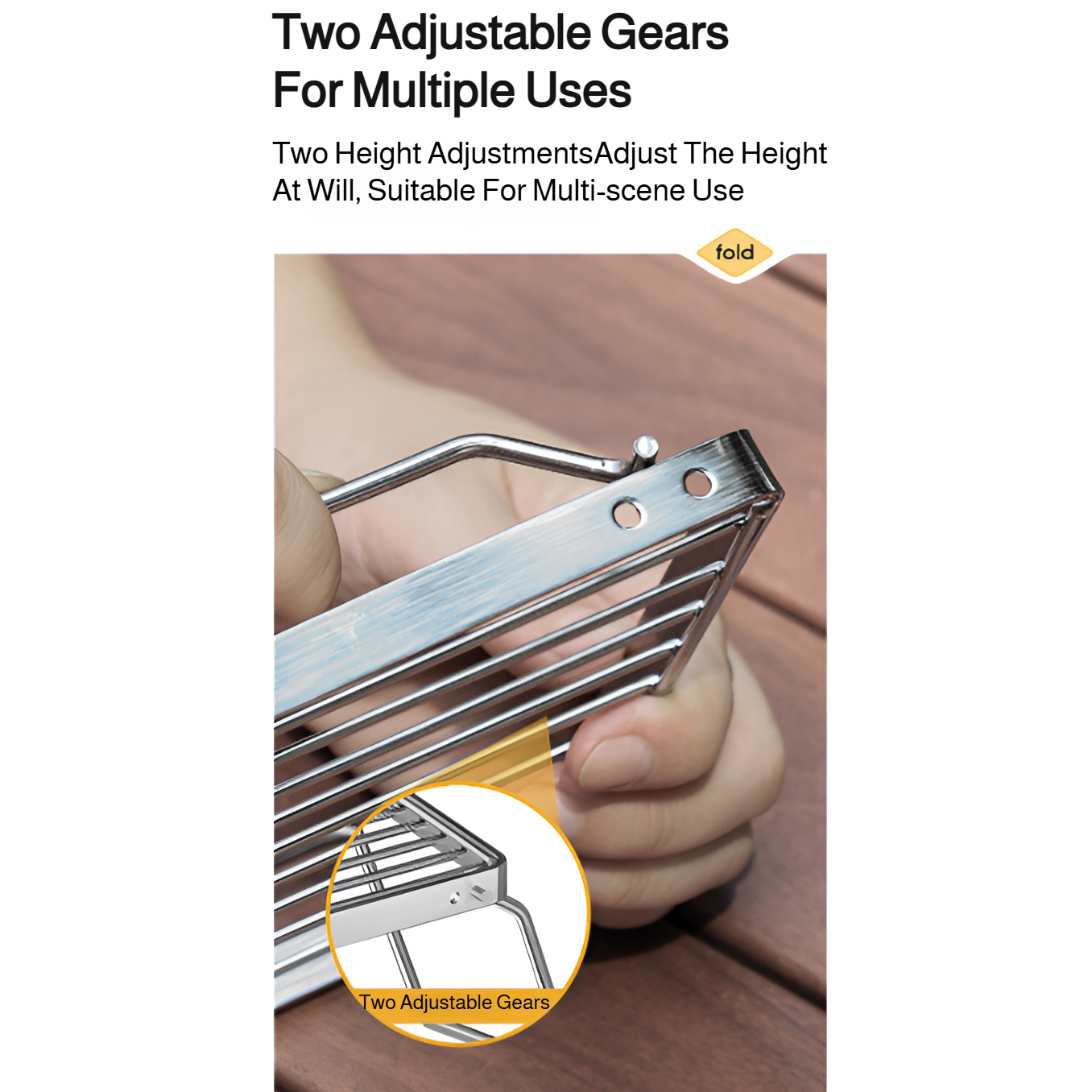 Easy-to-clean folding grill stand for outdoor BBQ