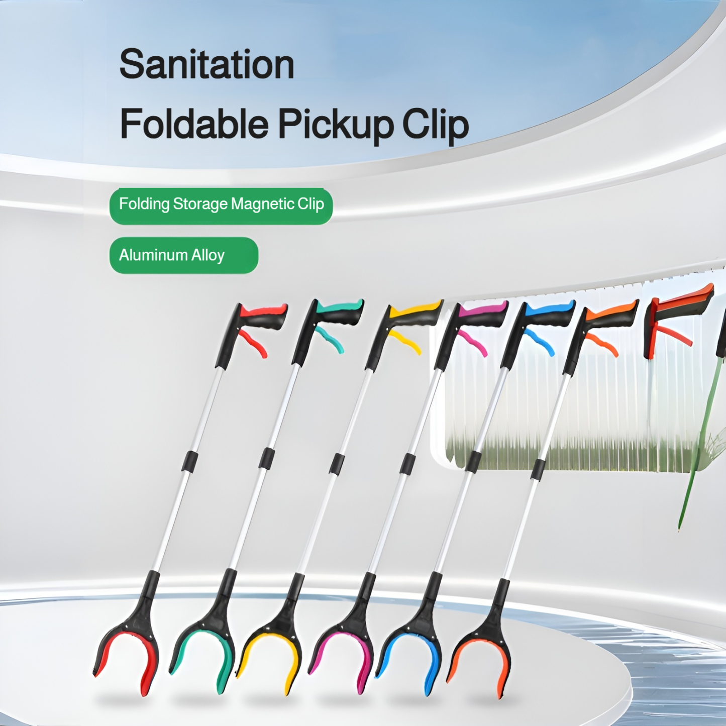 Foldable garbage clamp thickened aluminum alloy garbage picking sanitation clamp picking up objects 