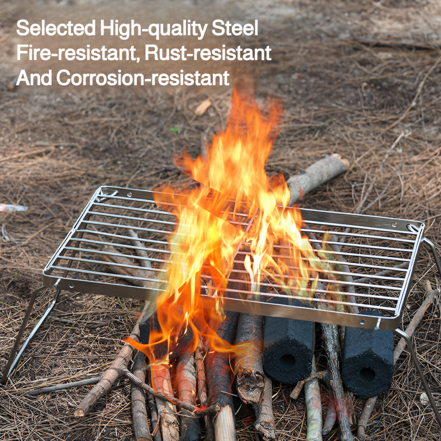 Outdoor portable grill folding stainless steel stove stand mini pot rack picnic grill 