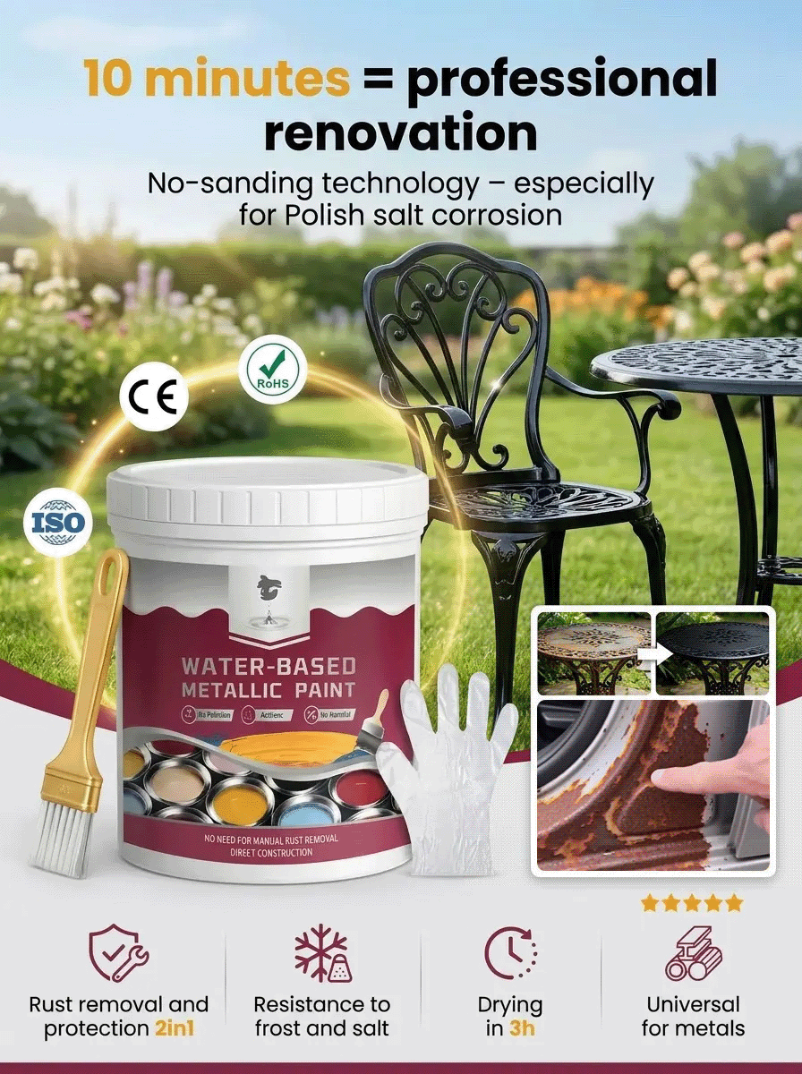 🛡️ Professional Eco-Friendly Water-Based Metal Paint | Long-Lasting Gloss | Quick Drying | Suitable for Multiple Surfaces