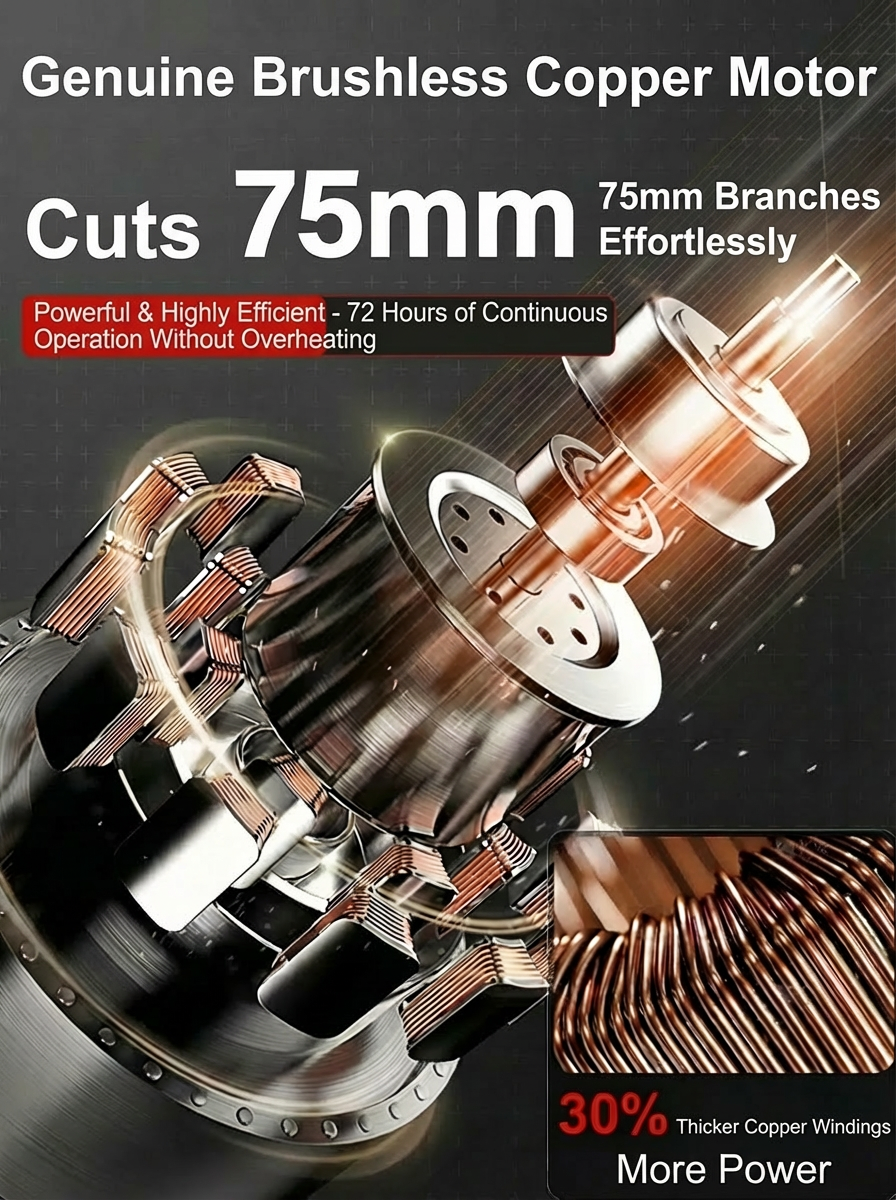 [Free Accessories + 10-Year Warranty] High-Speed Cordless Garden Shears 🌳 | Cuts 75 mm in 1 Second | 0.7 kg Ultralight | All-Day Battery Life