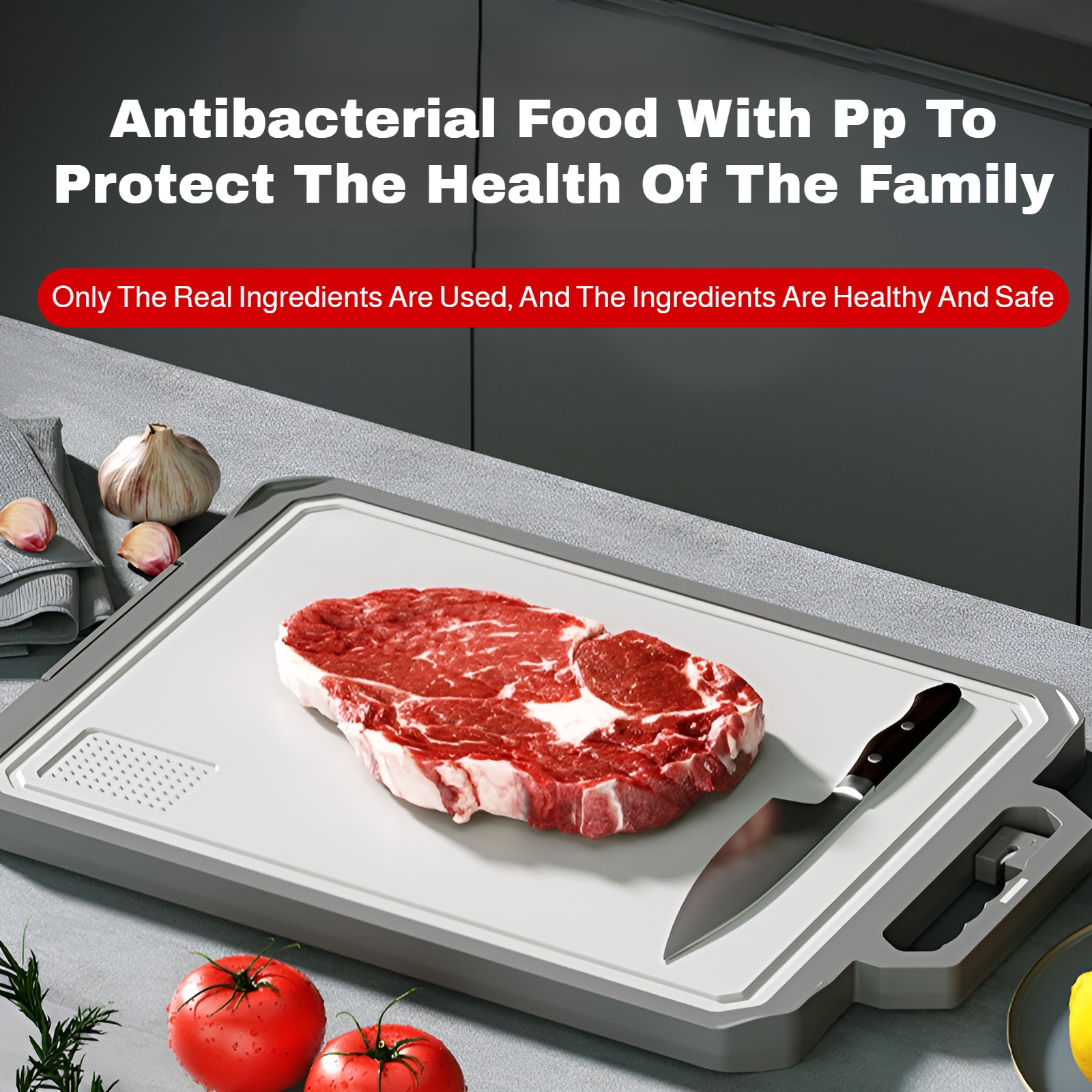 304 stainless steel food grade cutting board antibacterial and mildew proof household cutting board 