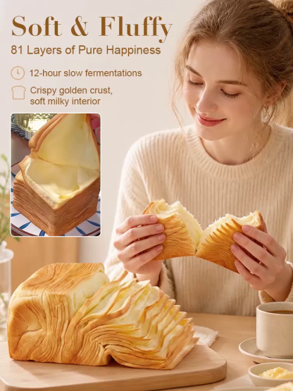 12-Hour Slow-Fermented, 81-Layer Artisanal Milk Bread – Delicious, Light & High in Protein