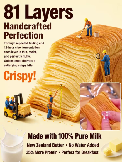 12-Hour Slow-Fermented, 81-Layer Artisanal Milk Bread – Delicious, Light & High in Protein
