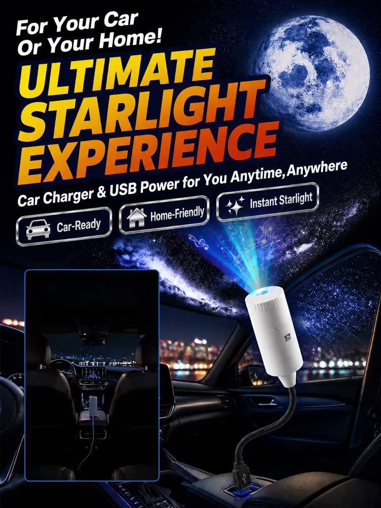 Starry Sky Projection Night Light|360° Rotation | 10 Light Modes | Timer Auto-Off | Sleep Aid 🌌