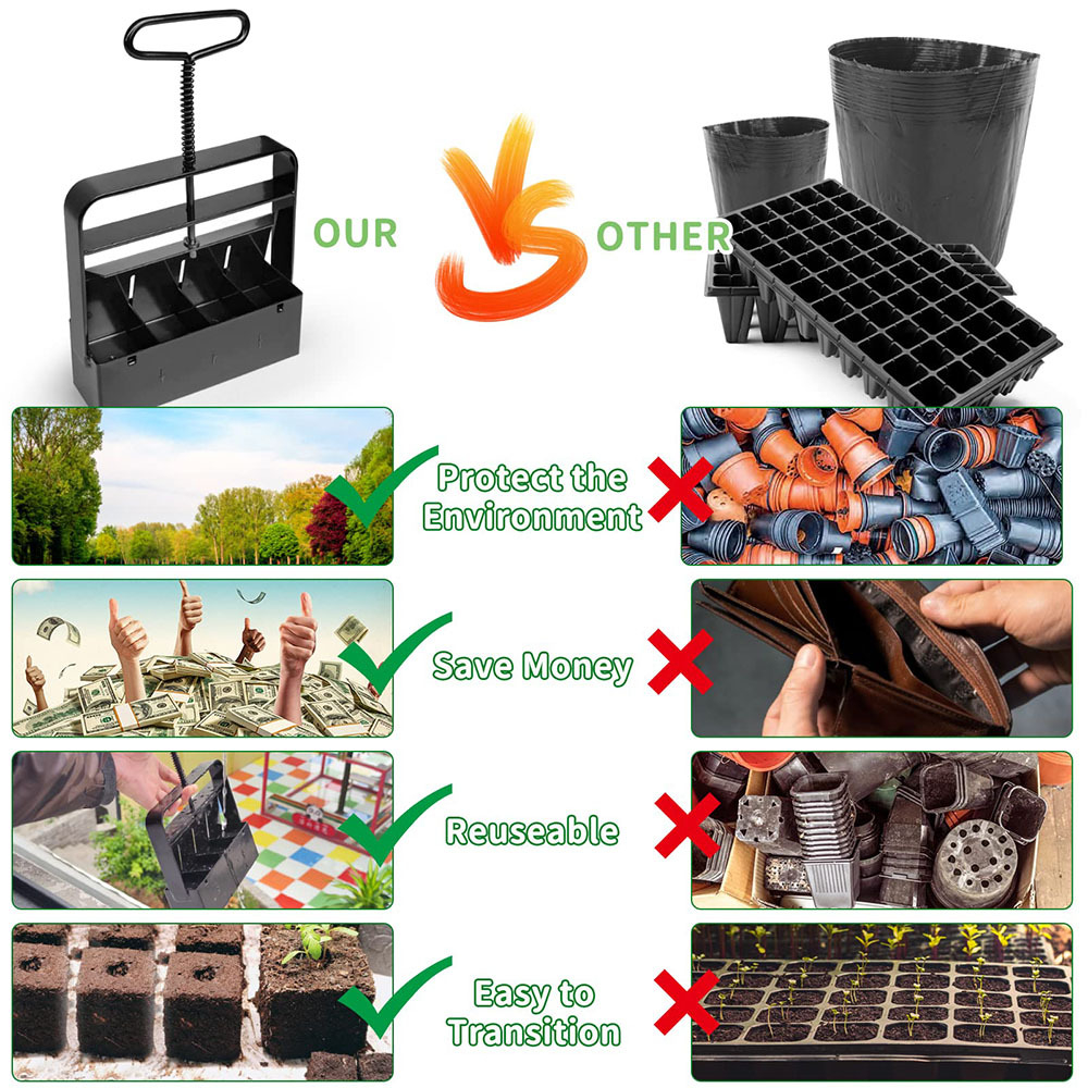 Garden nursery potting tool for efficient seeding