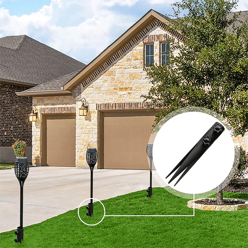 Outdoor adjustable solar ground light in flower bed