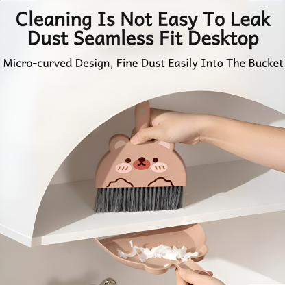 Cartoon desktop mini broom set broom tool children primary school students dustpan combination small