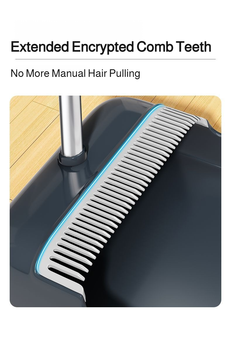 Space-saving broom and dustpan combination for households