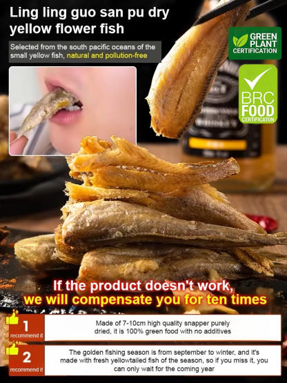 【Best-Seller Back: Buy X Get X FREE】 Ready-to-Eat Crispy Yellow Croaker ❤ Non-Fried, Low Calorie