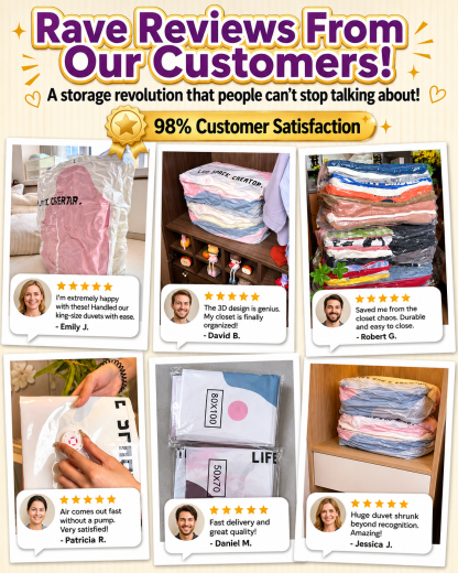 📦 No-Pump 3D Vacuum Bag | Save 80% Space | Fast Compress | Heavy Duty | Moisture Proof Closet Organizer clothes 👚