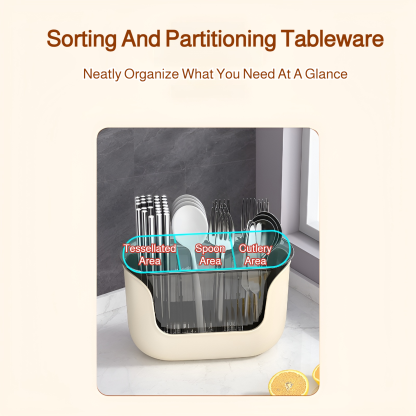 Chopstick tube storage box kitchen countertop spoon tableware drain rack divided chopstick cage tabl