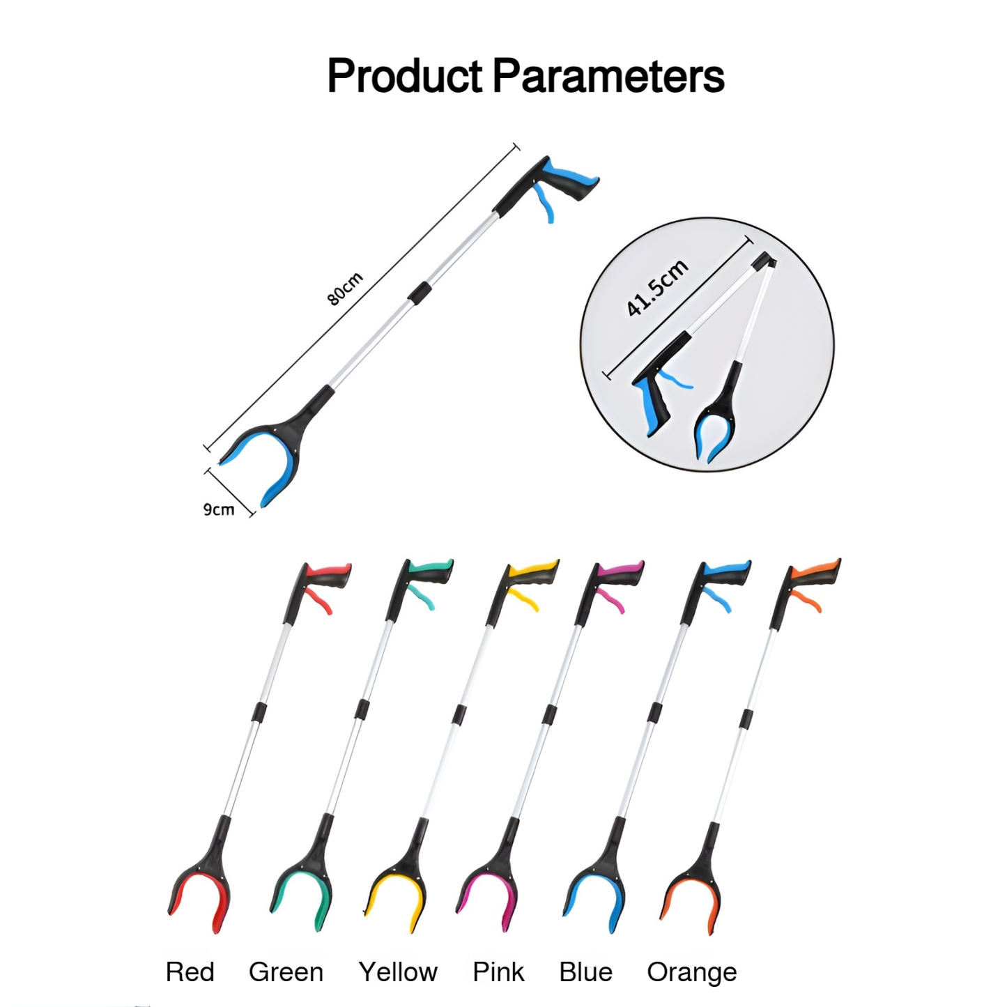 Foldable garbage clamp thickened aluminum alloy garbage picking sanitation clamp picking up objects 