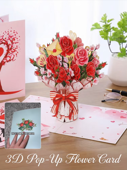 Eternal Flowers for Your Loved One ❤ 3D Cherry Blossom Bouquet Pop-up Card