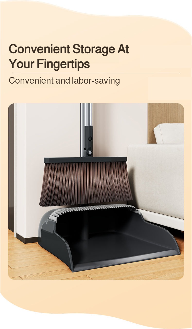 Effective dust and debris sweeping broom set