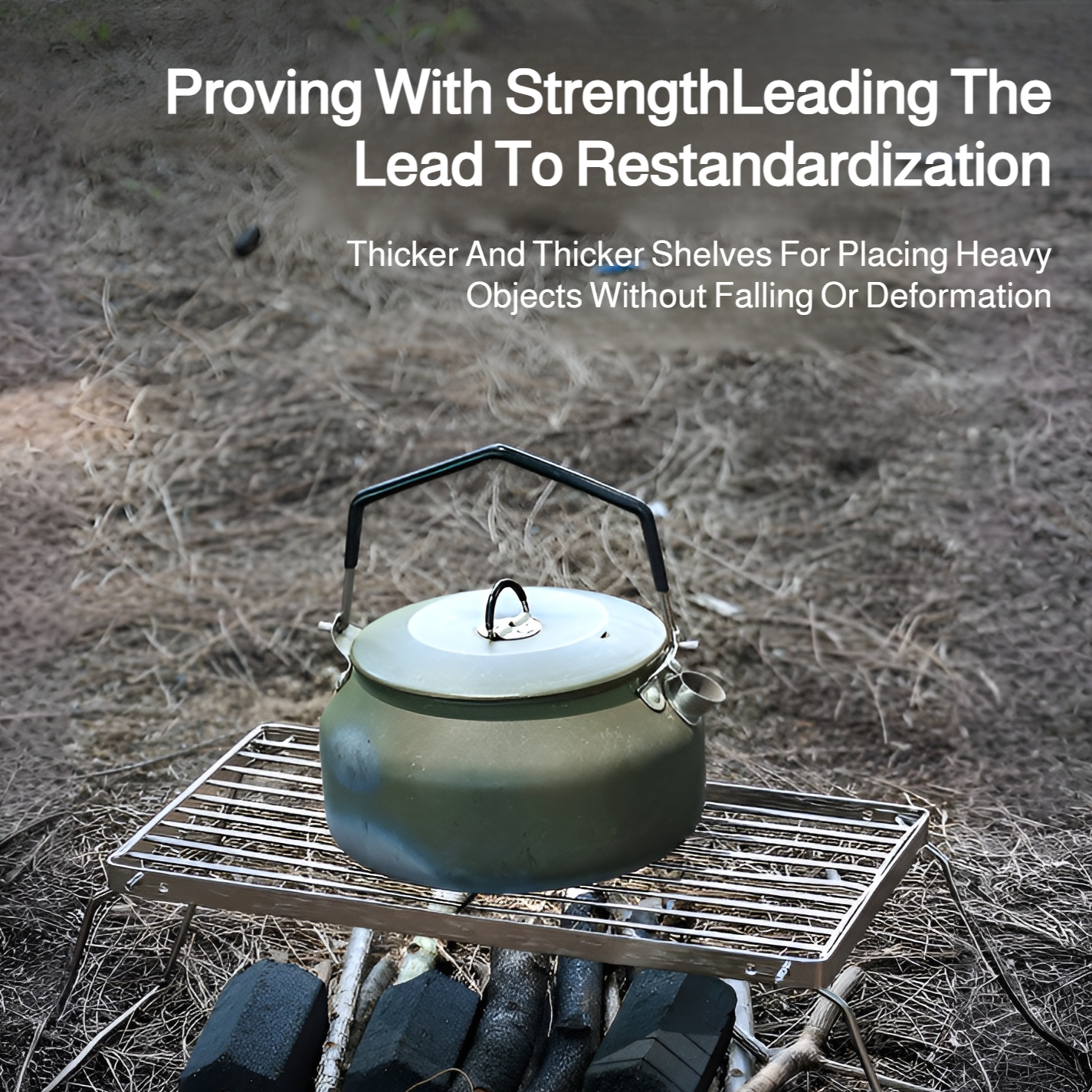 Outdoor portable grill folding stainless steel stove stand mini pot rack picnic grill 