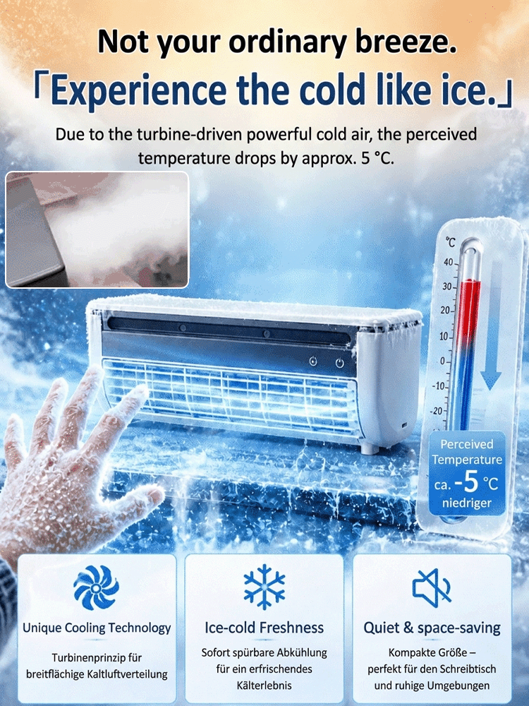 🌬️ Portable Mini AC Fan | Ice Cooling | Low Noise | Ideal for Home Office