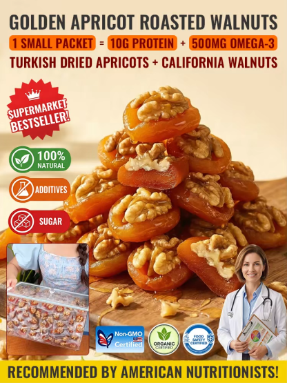 Golden Apricot Roasted Walnuts: Chewy, Sweet & Crunchy | 100% Natural & Additive-Free | Nutrient-Packed 