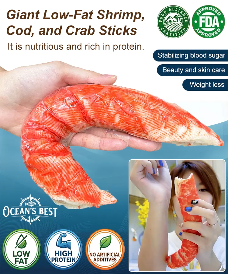 Giant Low-Fat Shrimp, Cod, and Crab Sticks