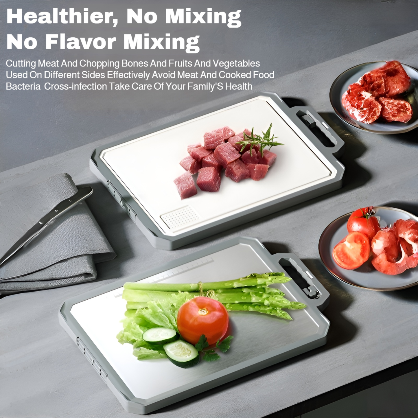 304 stainless steel food grade cutting board antibacterial and mildew proof household cutting board 
