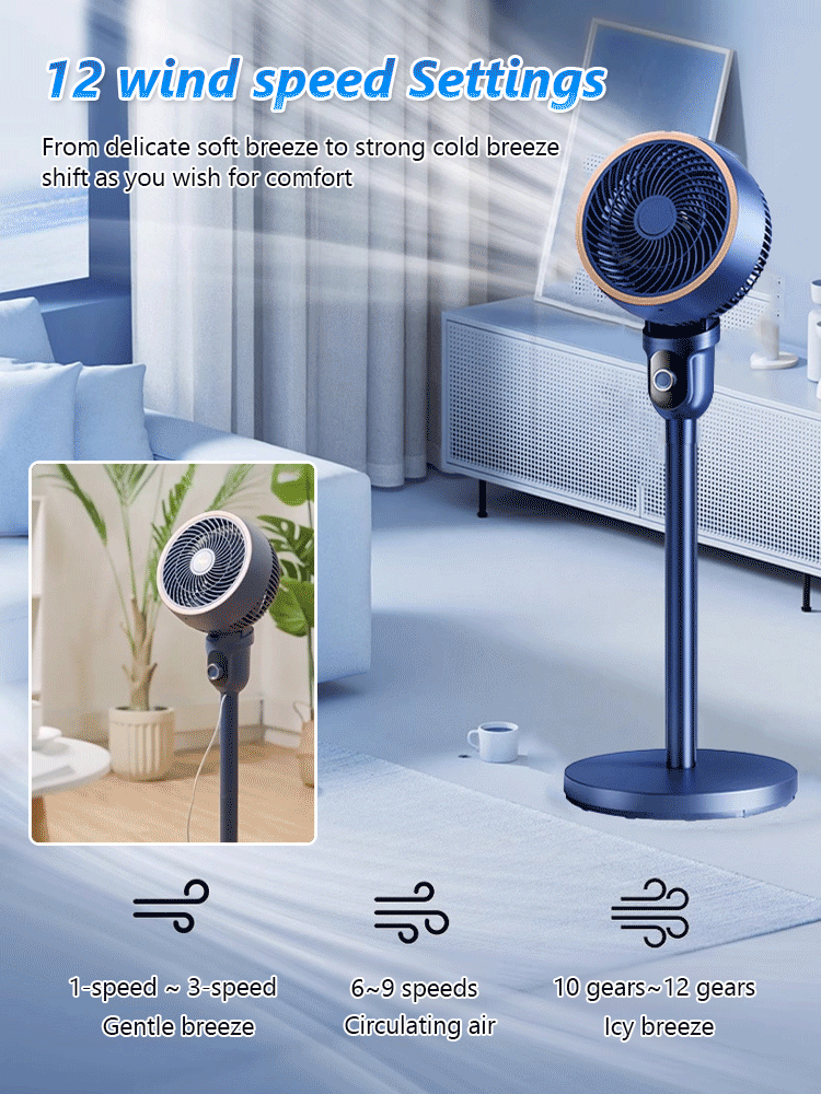 Super strong wind household silent air circulation fan
