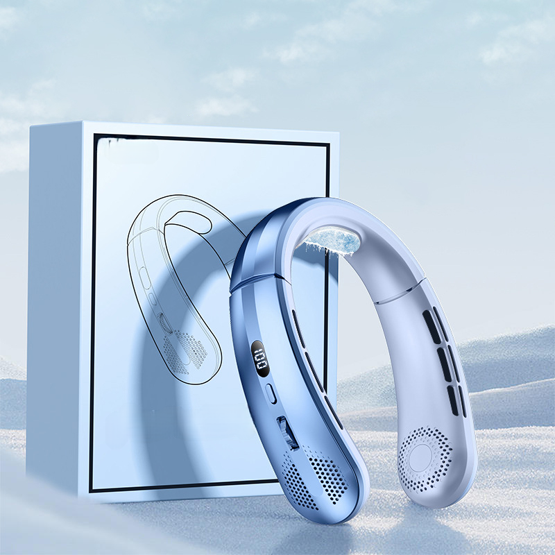 100-speed super wind power digital display neck fan