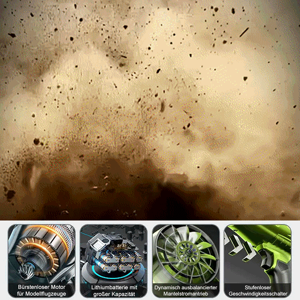 【30 Meter starker Luftstrom in 1 Sekunde】Handgeführtes Turbinengebläse