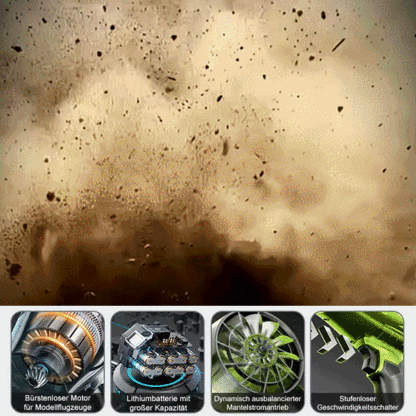 【30 Meter starker Luftstrom in 1 Sekunde】Handgeführtes Turbinengebläse