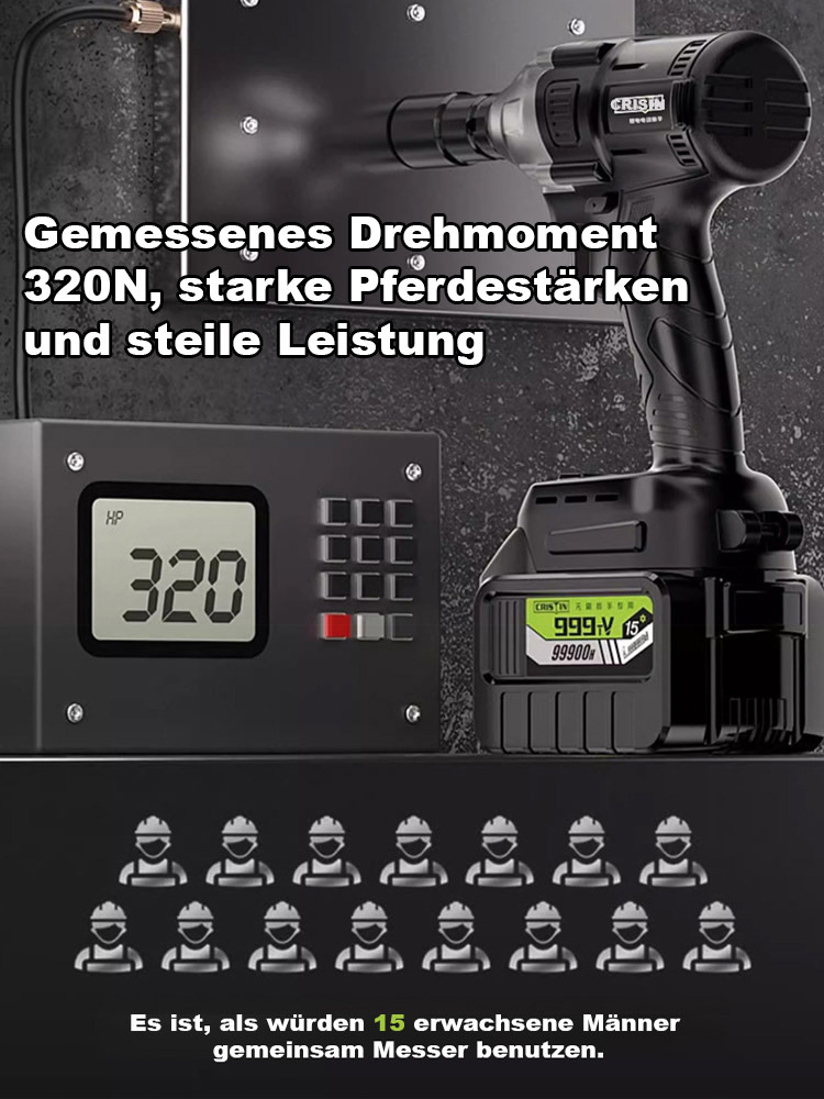 【Superkraft-Schraubenschlüssel】Elektrischer Lithium-Akku kabelloser Schraubenschlüssel