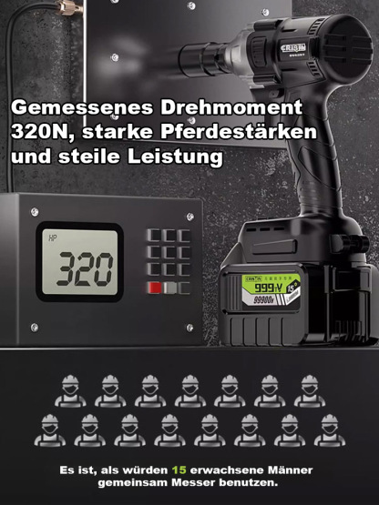 【Superkraft-Schraubenschlüssel】Elektrischer Lithium-Akku kabelloser Schraubenschlüssel