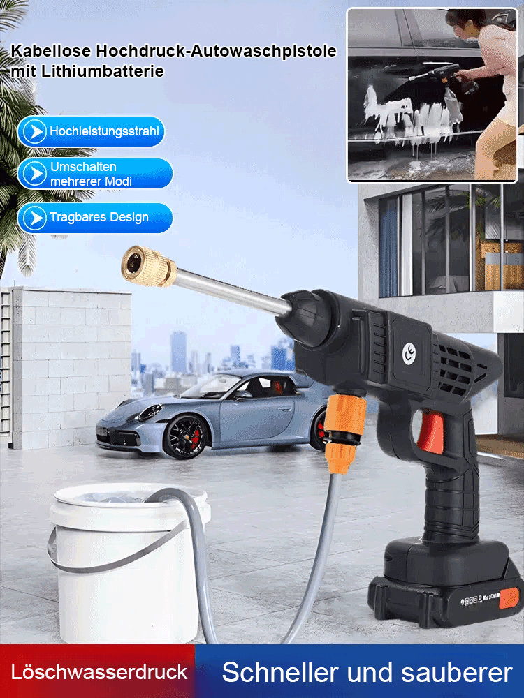 【1-Sekunden-Reichweite: 20 Meter】Kabelloser Hochdruck-Wasserstrahl