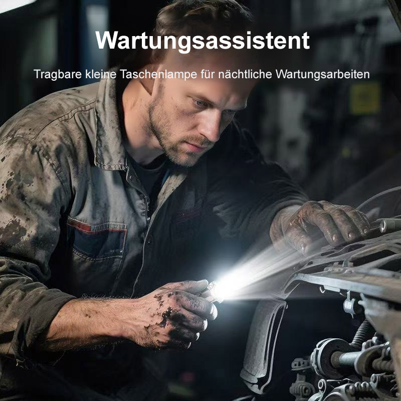 【SOS Notfalllampe + Taschenlampe + Powerbank】Mini-Taschenlampe als Schlüsselanhänger, fünf Helligkeitsstufen