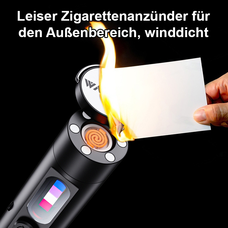【Taschenlampe + Feuerzeug + Fensterbrecher】Schlüsselanhänger starker Licht aufladbare Mini-Taschenlampe