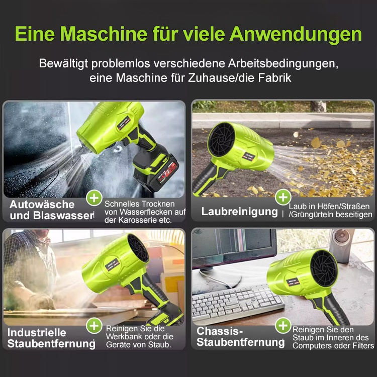 【30 Meter starker Luftstrom in 1 Sekunde】Handgeführtes Turbinengebläse